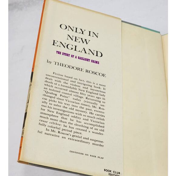 Only In New England By Theodore Roscoe The Story Of A Gaslight Crime 1959 - Picture 13 of 14